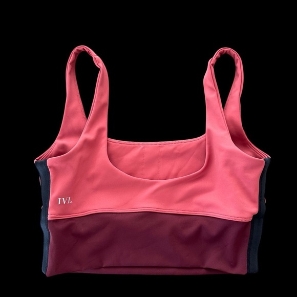 IVL Women’s size 4 Colorblock Square Neck Sports Bra Top Workout Activewear - Picture 2 of 5